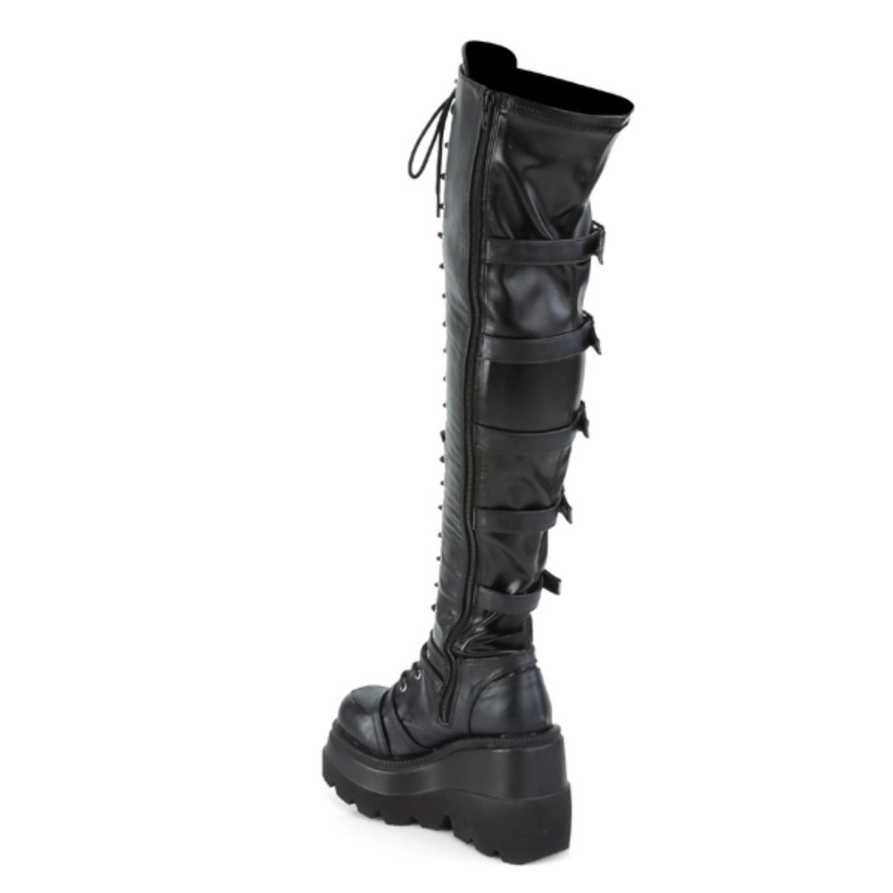 Thigh High Platform Goth Punk Rock Boots Shaker Stomper - Picture 12 of 17